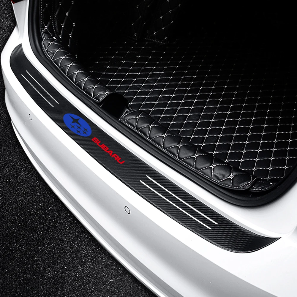 

Car Carbon Fiber Trunk Rear Bumper Protector decoration Sticker For Subaru Impreza Forester Tribeca XV BRZ accessories