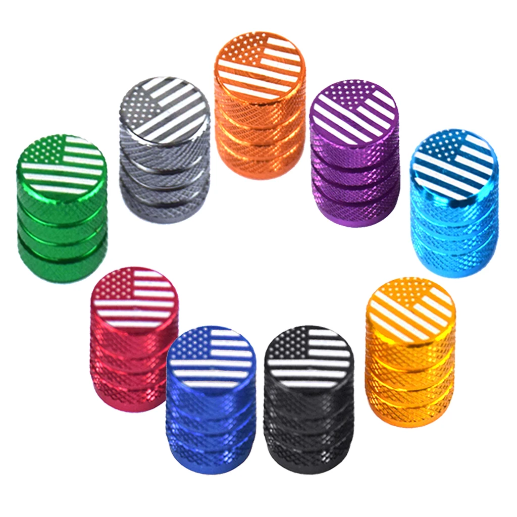 Lot of 4 Auto Schrader Valve Cap Anti Rust Fashion  Motorcycle Valves
