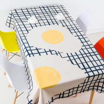 

Modern European style coffee table cloth linen tablecloths cover towels thick rectangular antependium decoration fried eggs