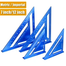 Winkel Herrscher 7/12 zoll Metric Aluminium Legierung Dreieckige Mess Lineal Holz Geschwindigkeit Quadrat Dreieck Winkelmesser