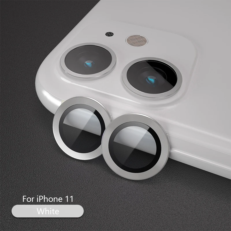 Yesido роскошный протектор объектива камеры для iPhone 11 Pro Max закаленное стекло+ металлический задний объектив защитное кольцо для экрана для iPhone11 pro - Цвет: White