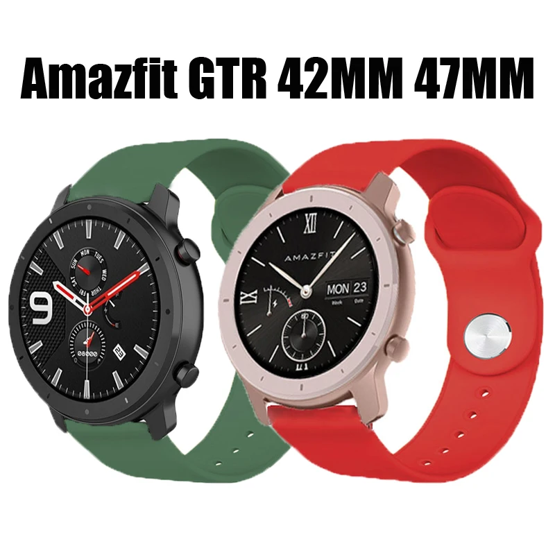 Ремешок для Xiaomi Huami Amazfit GTR 47 мм 42 мм ремешок силиконовый спортивный Wacthband мягкий браслет быстросъемный наручный ремень COMLYO