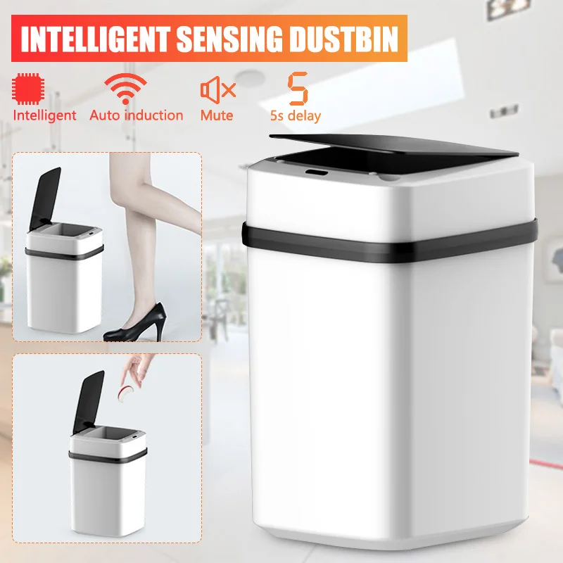 

10L Kitchen Home Inductive Automatic Sensor Dustbin Waste Bin Storage Garbage Trashcan Rubbish Bathroom Smart Household