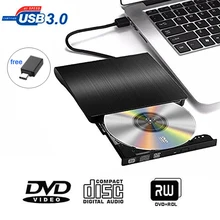 USB 3.0 DVD-RW External Optical Drive Slim CD ROM Disk Reader DVD RW Burner CD Writer for Desktop PC Laptop Tablet DVD Player