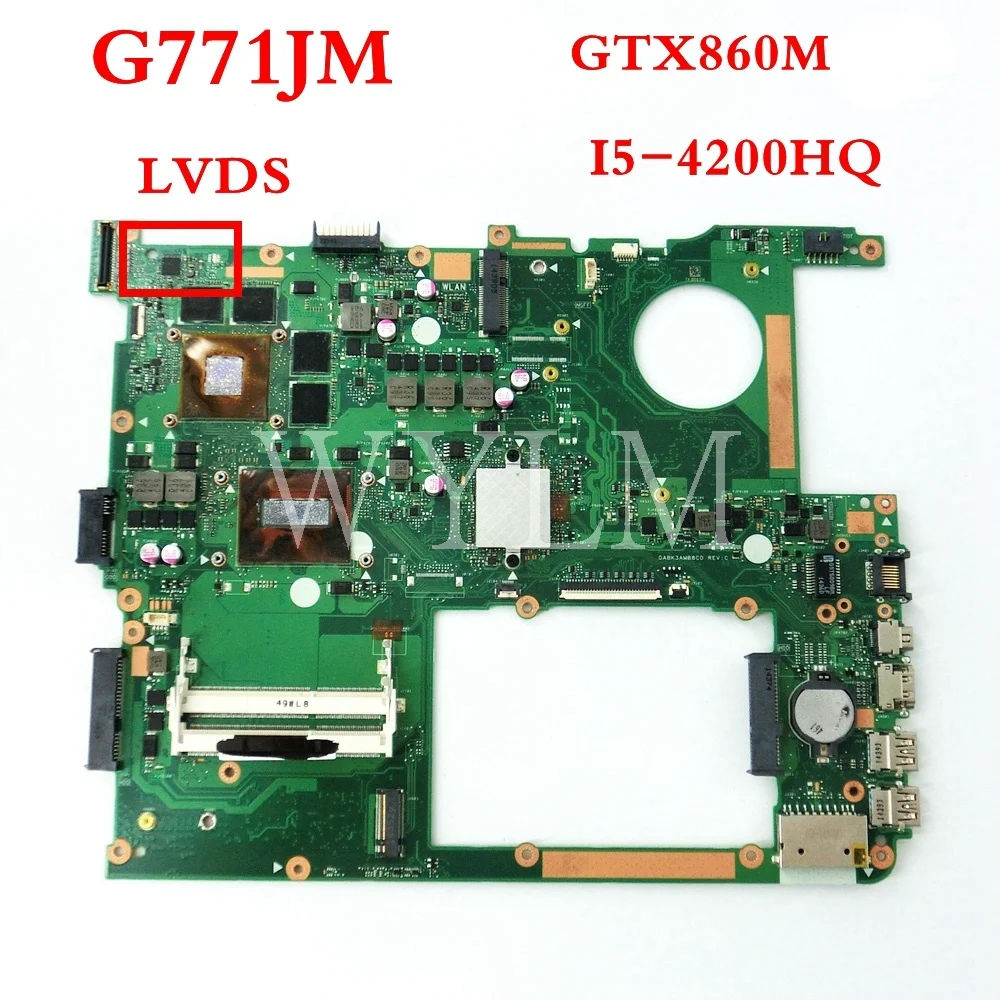 Материнская плата G771JM HM86 с процессором i5-4200 GTX860M N15P-GX-A2 REV 2 0 для ноутбука ASUS G771 100%