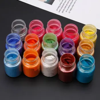 

15 Colors Mica Powder Epoxy Resin Dye Pearl Pigment Natural Mica Mineral Powder K4UA