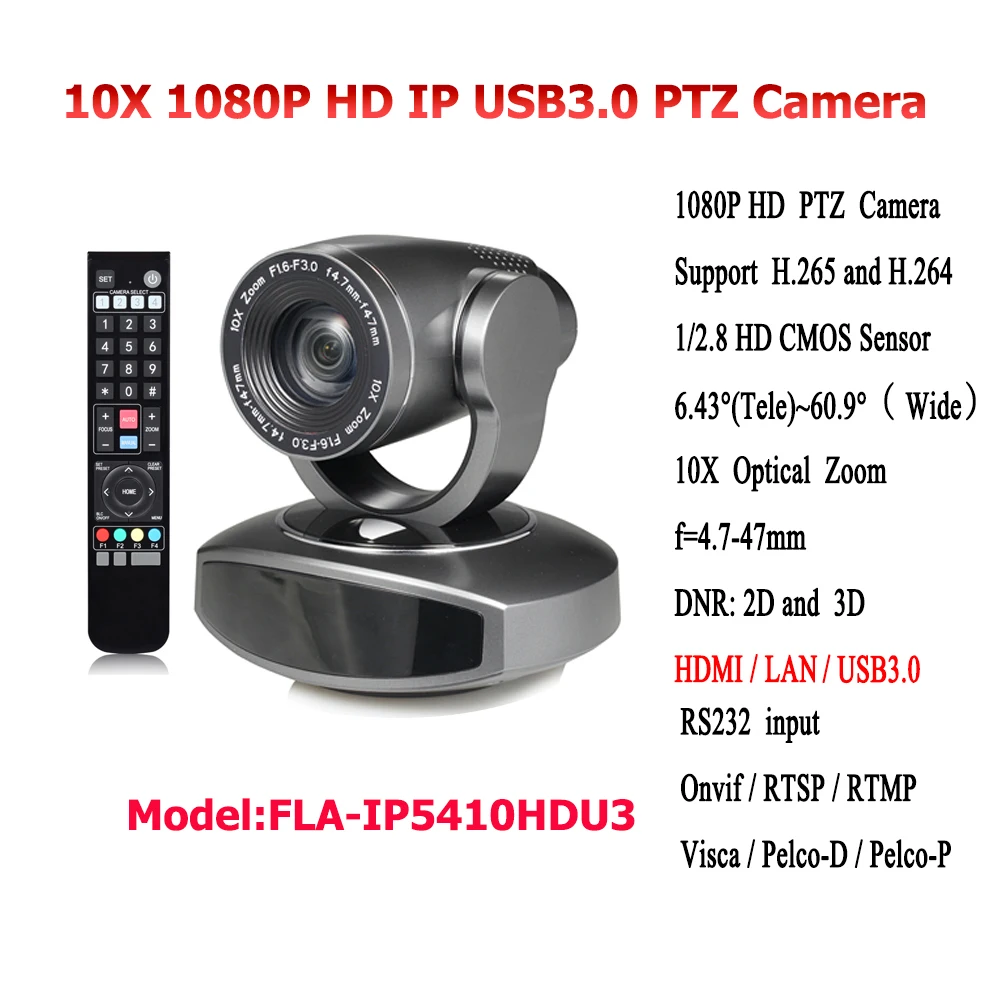H.265 H.264 IP 스트리밍 1080p HDMI USB 2MP 10x 줌 전문 비디오 통신을위한 방송 품질 ptz 카메라 ...