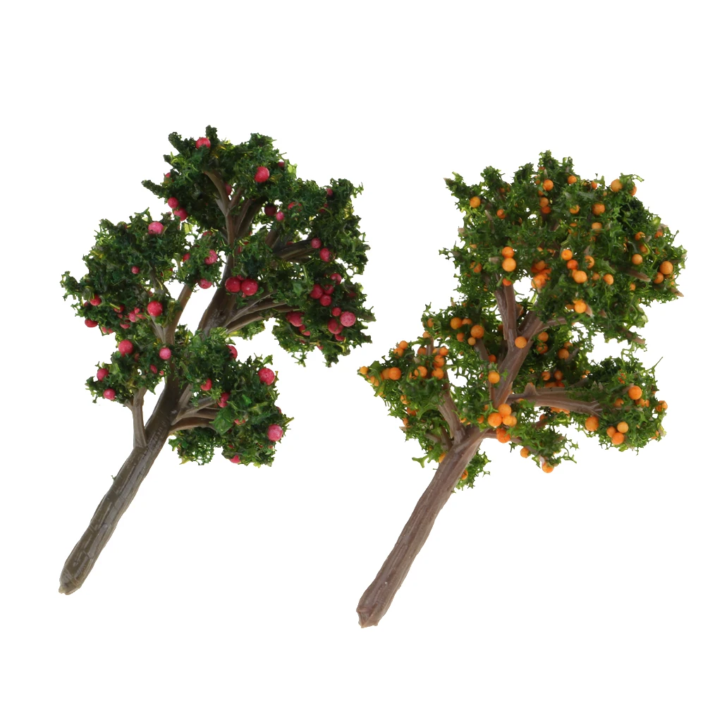 2PCS Mini Fruit Trees Plants Miniature Dolls House Garden Accessory Plant Fairy Ornaments