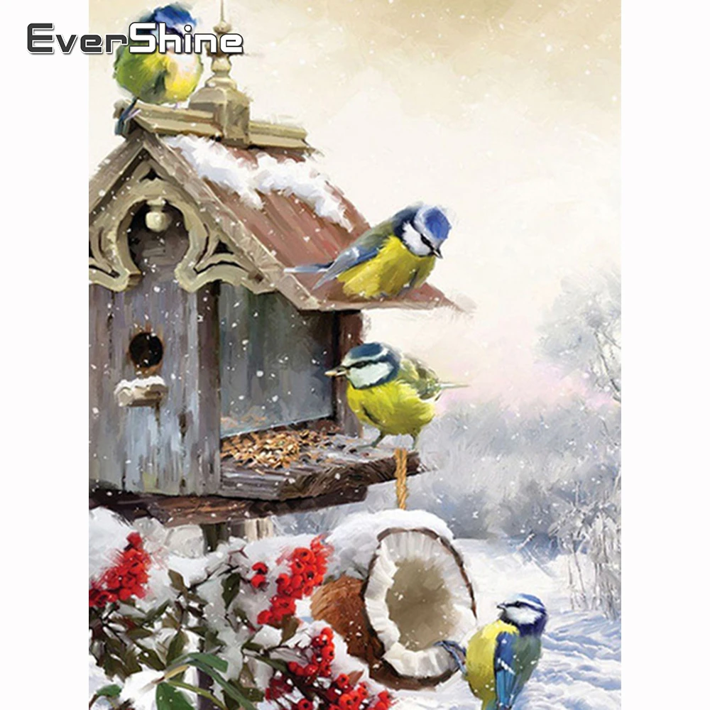 

Evershine 5D DIY Diamond Painting Full Square Landscape Winter Diamond Embroidery Scenery Cross Stitch Kit Bird Diamond Mosaic