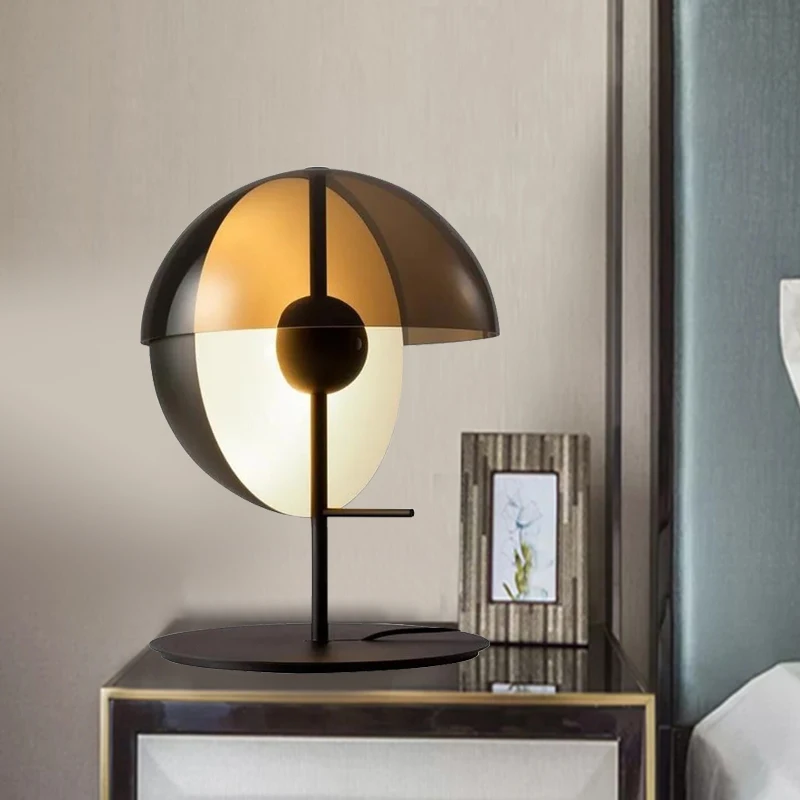 

Nordic Post-modern Designer Wrought Iron Villa Bedroom Bedside Table Study Creative Round Table Lamp For Home Living Room Study