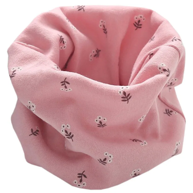 Новинка года; сезон осень-зима; Детский многофункциональный теплый шейный платок с воротником; детский хлопковый шарф - Цвет: flower pink