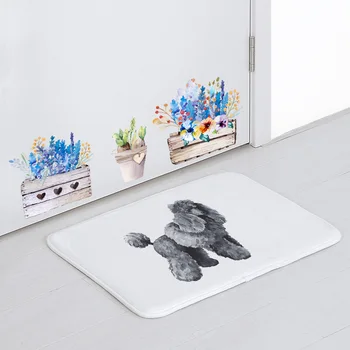 

Unique Customized Floor Mat White Poodle Australian Terrier Papillon Kitchen Mat Coral Fleece Water Absorbing 50*80Cm Door Mat