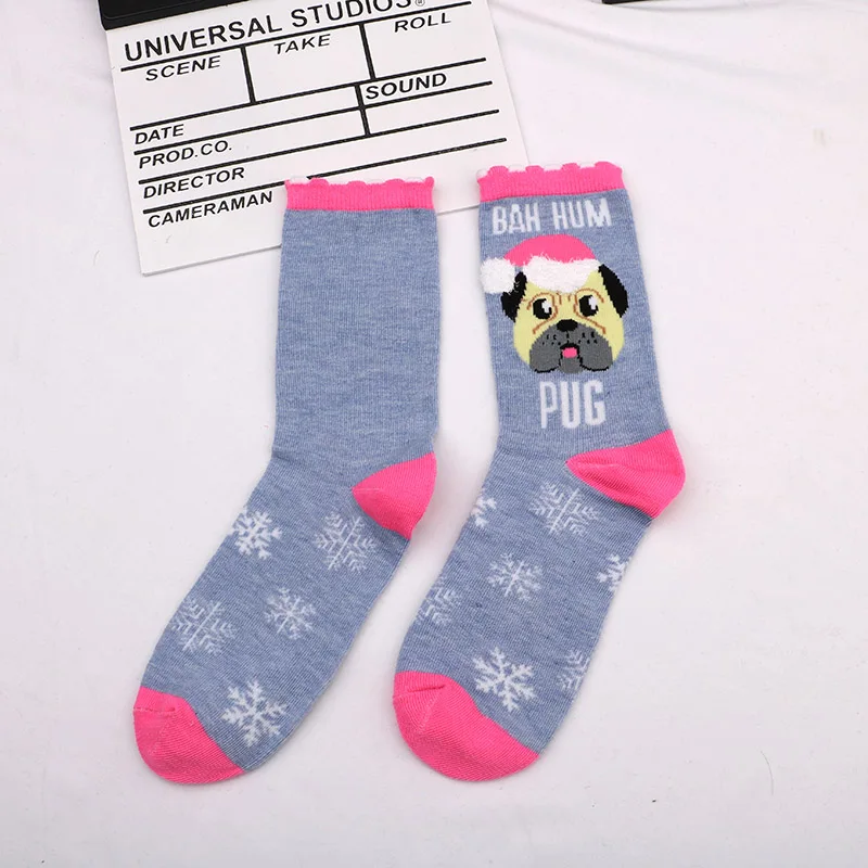 Хлопковые мягкие Sox красивые модные счастливые носки Пингвин собака кривая для мужчин забавные женские Девушки Искусство носки - Цвет: Зеленый