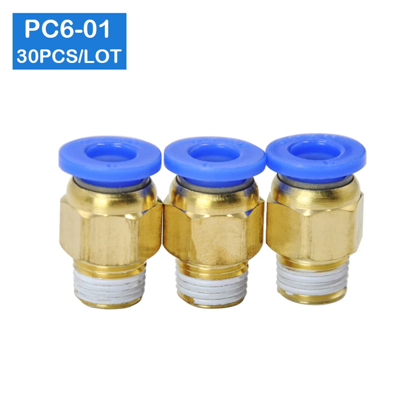 HOHE QUALIT&Auml;T 30 st&uuml;cke BSPT PC6-01, 6mm bis 1/8 "Pneumatische Anschl&uuml;sse m&auml;nnlichen gerade one-touch-armaturen