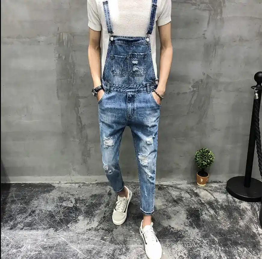 men's fashion denim overalls