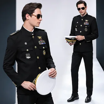 International Seafarer Uniform Captain Suits Hat + Jacket + Pants Stand Collar Security Clothing Cruise Protocol Banquet Costume