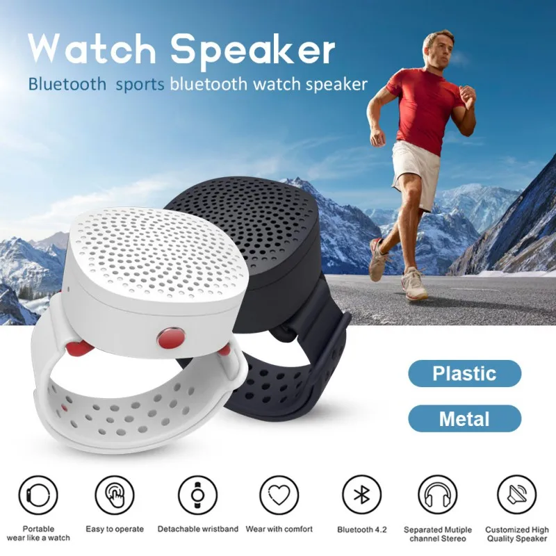 Высокая конец Bluetooth динамик часы беспроводной портативный громкой связи спортивный браслет Аудио Громкий динамик