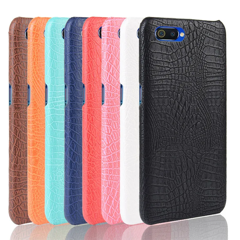 

Luxury Business Crocodile Skin Snake Print Leather Phone Case for OPPO Realme C2 Cases Back Cover Shell