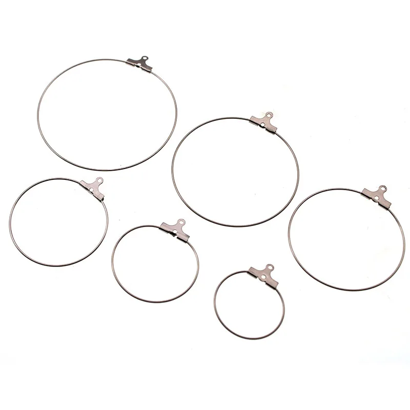 

20pcs 316L Stainless Steel Big Circle Wire Hoops Loop Earrings DIY Dangle Earring Jewelry Making Accessories 20 25 30 35 45 mm