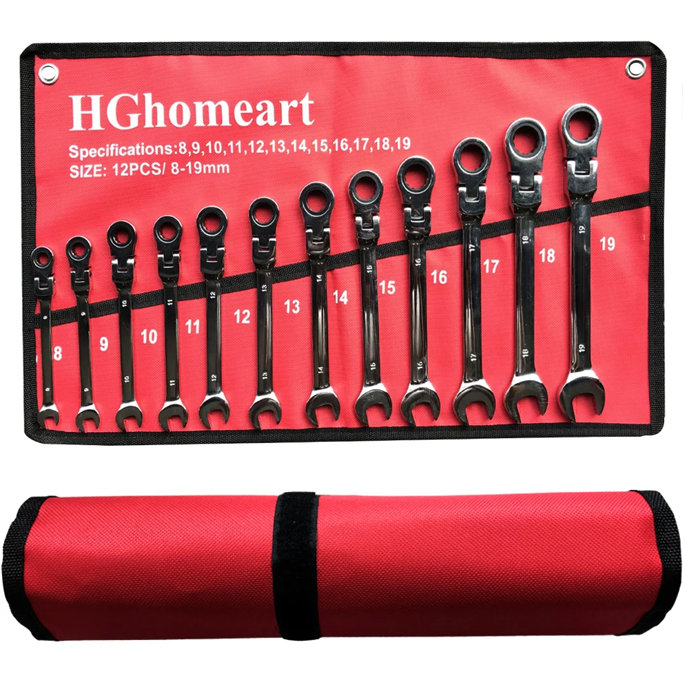 Key Ratchet Wrench,Spanner,Socket Tool Set Ratchet,5/7/12PCS Car Wrench Set,Hand Tools Socket