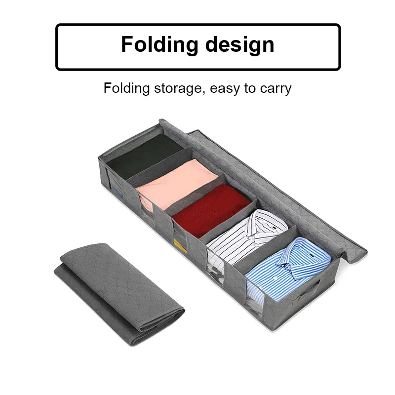 Non Woven Fabric Bed Bottom Storage Box Wardrobe Clothes Dustproof Moisture Proof Finishing Folding Quilt Bag Home | Дом и сад