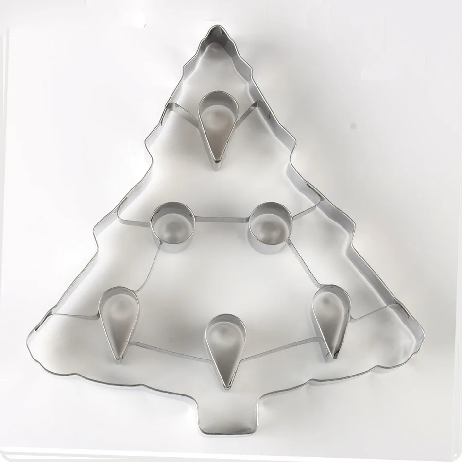 

Xmas Tree Stainless Steel Biscuit Model Large 3D Christmas Tree Stereo Cookie Mould Christmas Gift Christmas Tree Baking Tools