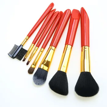 

New cost-effective 7 Makeup Brushes, slant tail wooden handle portable Makeup Brush Set, beauty tools wholesale Eye Shadow Brush