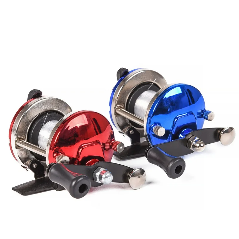 new outdoor fishing Winter Baitcasting Reel Mini Metal Bait Casting Boat Fishing Wheel Roller Coil with 50m/164.04ft Line Wire