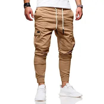 

Men Solid Color long pant for Yfashion Casual Slacks Fashion Soft Cotton Sports Jogging Pants
