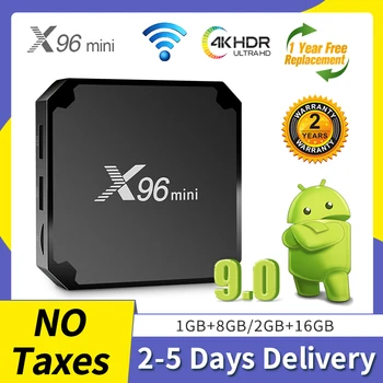 

X96 Mini Android Box TV Amlogic S905W Quad-Core H.265/HEVC 100M 1G/2G DDR3 Android 9.0 Set-Top Box Without Subscription X96 Mini