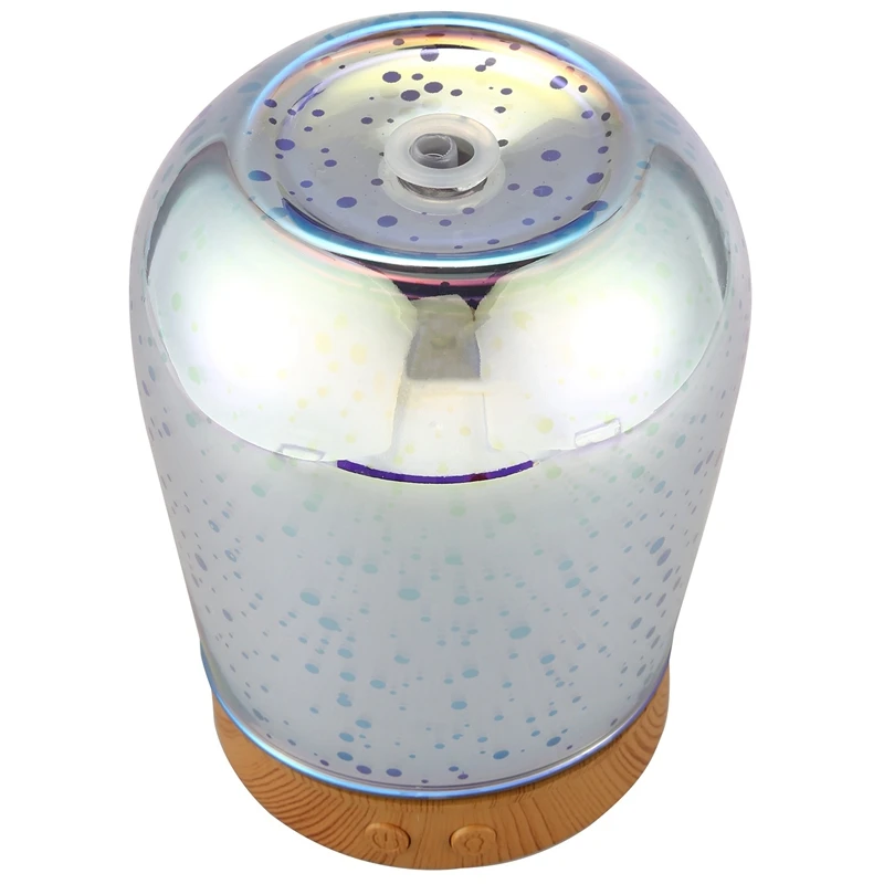 

XMX-3D Essential Oil Diffuser, 100ml Aromatherapy Ultrasonic Cool Mist Humidifier 3D Design Glass 7 Colorful Light Mode Function