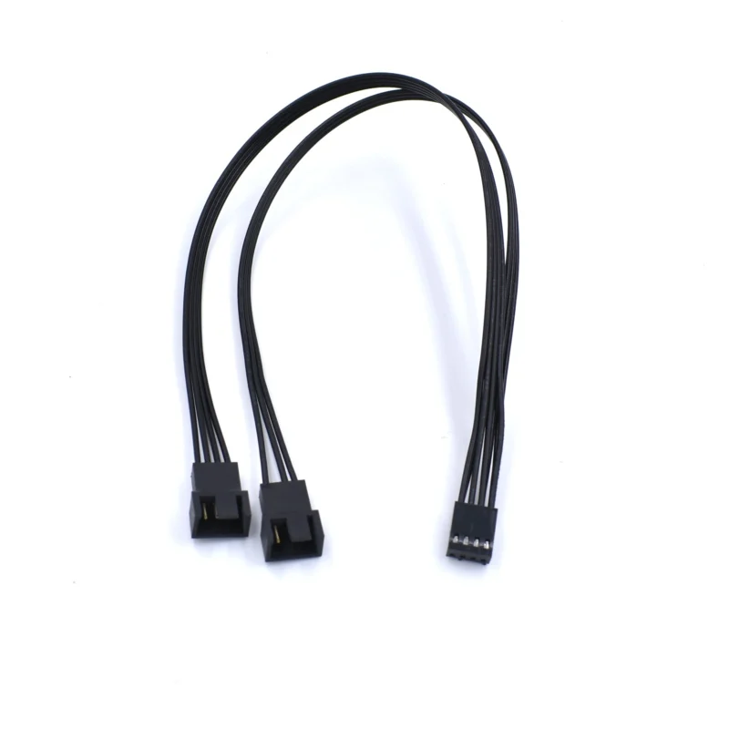 10 шт./лот черный PWM вентилятор 4 контактный кабель питания от 1 до 2 разветвитель