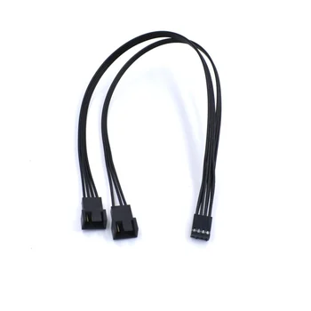 

PWM Fan 4-Pin Power Supply Cable 1 to 2 Splitter Power Extension Cable Adapter Cord Wire black.100pcs/lot