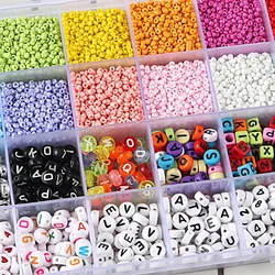 Abalorios hechos a mano para niñas, cuentas de cristal con letras de arroz, combinación de joyería, pulsera, collar, Material de cuentas, regalos