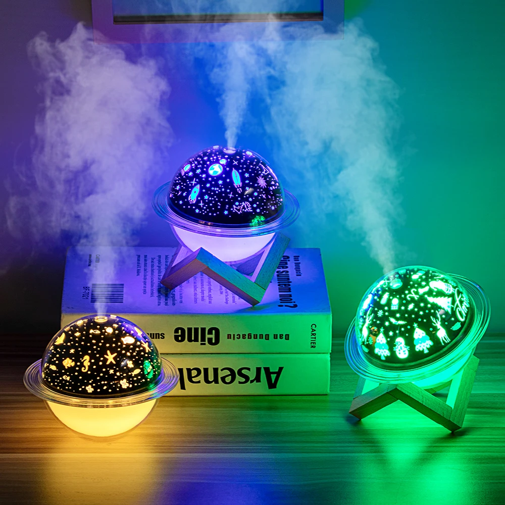 Starry Sky Projection Lamp Air Humidifier Aromatherapy Diffuser for Kid  Room Holiday Gift USB Ultrasonic Aroma Humidificador