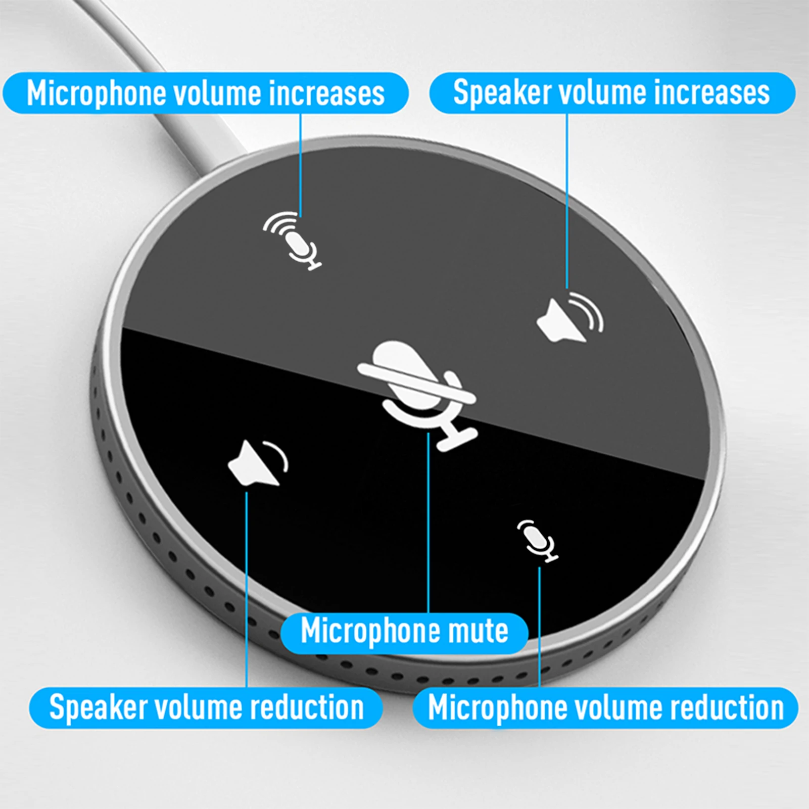 Desktop USB Conference Speakerphone Microphone Built-in Speaker 360° Omnidirectional PC Computer Condenser Mic Plug & Play studio microphone