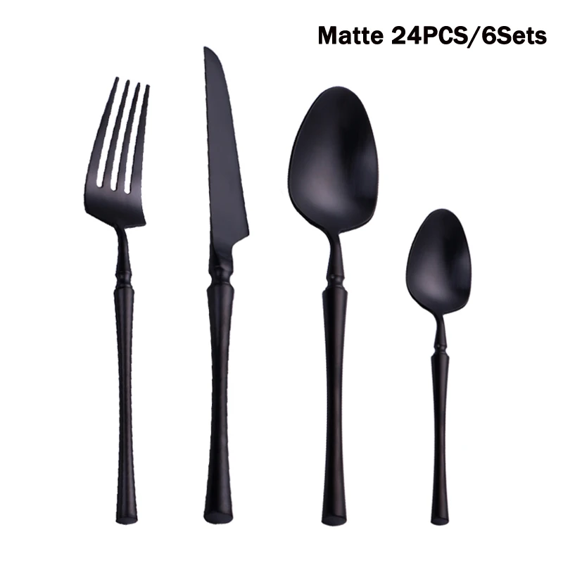 24pcs Matte Black