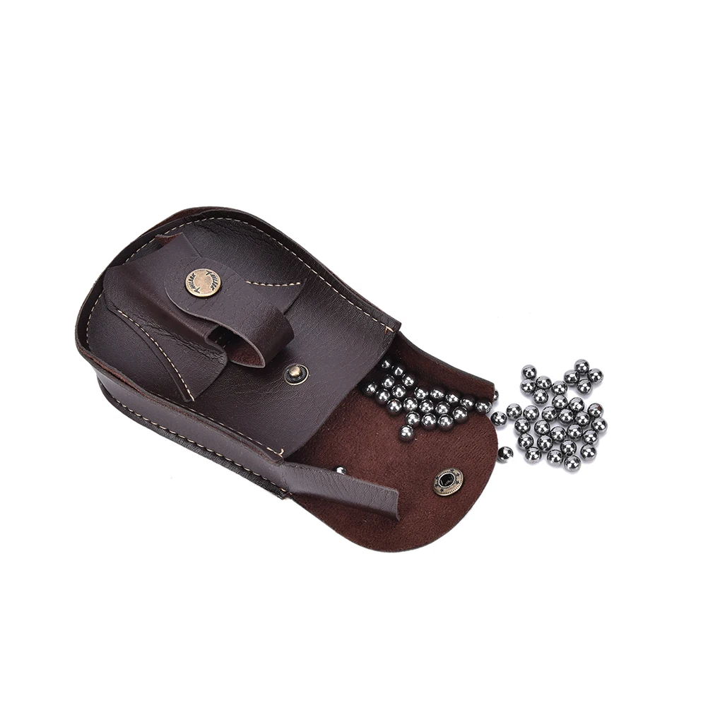 1 Pcs 11*13.5*3 cm Leather Slingshot Pouch Catapult Case Steel Ammo Balls Waist Bag Outdoor Hunting Sports Accessories