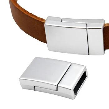 

Matte Silver Magnetic Clasps for Bracelet Making Curved Surface Claw Clip Leather Cord End 3pcs 10mmx3mm Hole