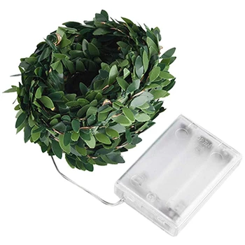 

Green Leaf Garland String Lights LED Flexible Copper Artificial Leaf Vine Lights for Christmas Wedding Party Decor