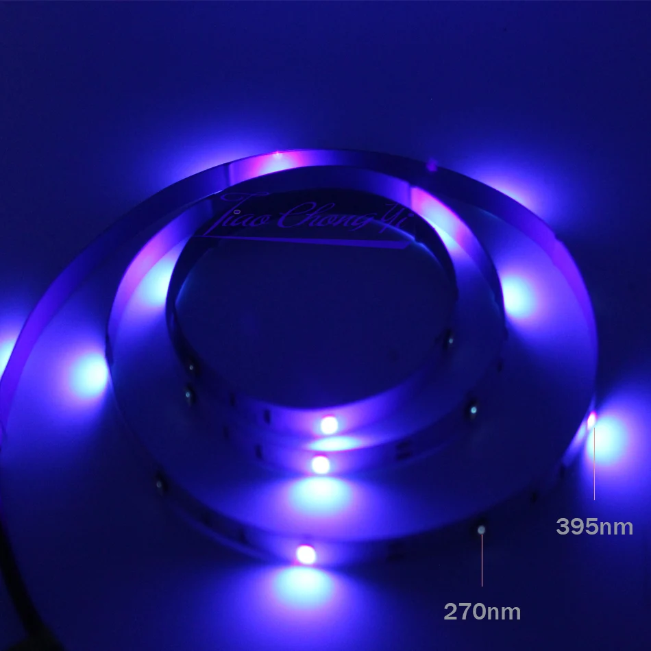 Светодиодная ультрафиолетовая бактерицидная лента 2835 SMD UVC + UV 270nm + 395nm UV270nm + 395nm, световая светильник та, 12 В постоянного тока, 5 В (art.: 3920b2beee094) - 3920b2beee094