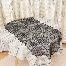 Хэллоуин паук круглая веб скатерть Топпер крышка камин стол декор Мода 2" X 80" дюймов вечерние принадлежности