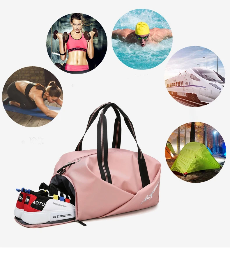 Fitness Bag Black Gym Bag Women Shoe Compartment Waterproof Sport Bags for Fitness Training Yoga Men Gym Bags For Training Bag