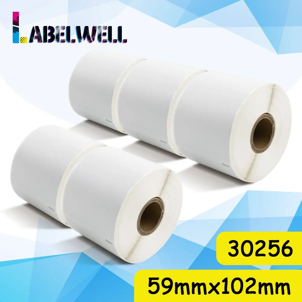 Labelwell 5 рулонов/1500 шт 30256 1 рулон/300 Этикетка 59 мм * 102 термальная бумага совместима с