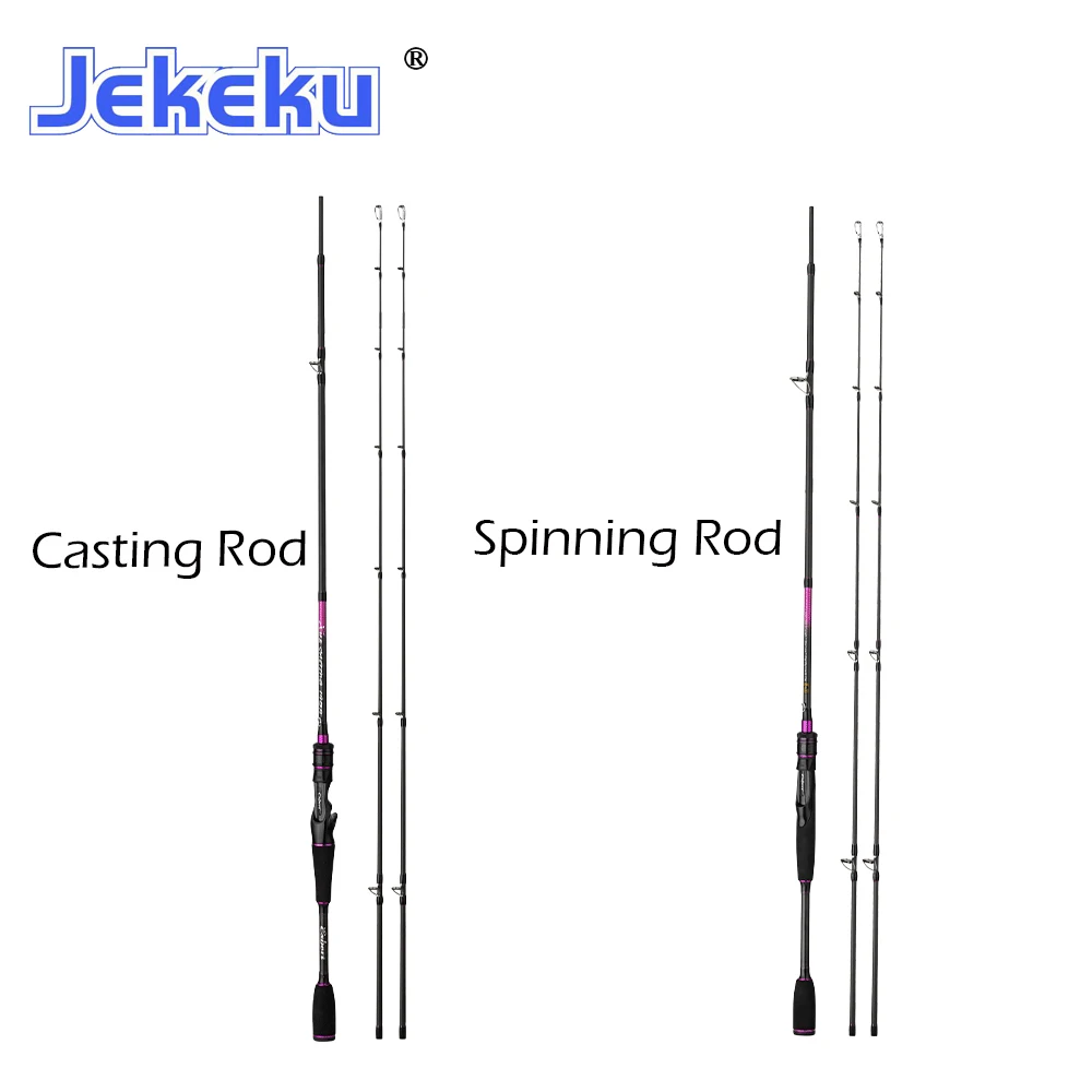 

JEKEKU New 1.95m 2.1m 2.4m Spinning Lure Fishing Rod for Pike chub perch 2 Top Tips M/MH Carbon Fishing Pole Casting Fishing Rod