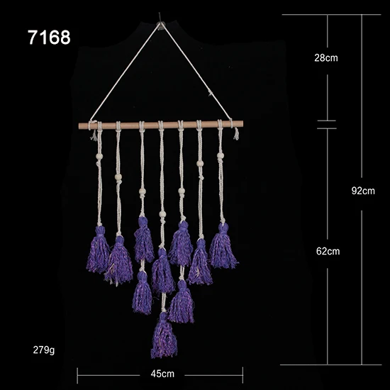 Макраме настенное Искусство ручной работы хлопок настенный гобелен с кружевными тканями богемные подвесные украшения комнаты гобелены домашний декор - Цвет: 7168