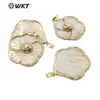 WT-JP171 Newst Product Vintage White Shell Pendant With Carved Flower Shape For Women Jewelry 3