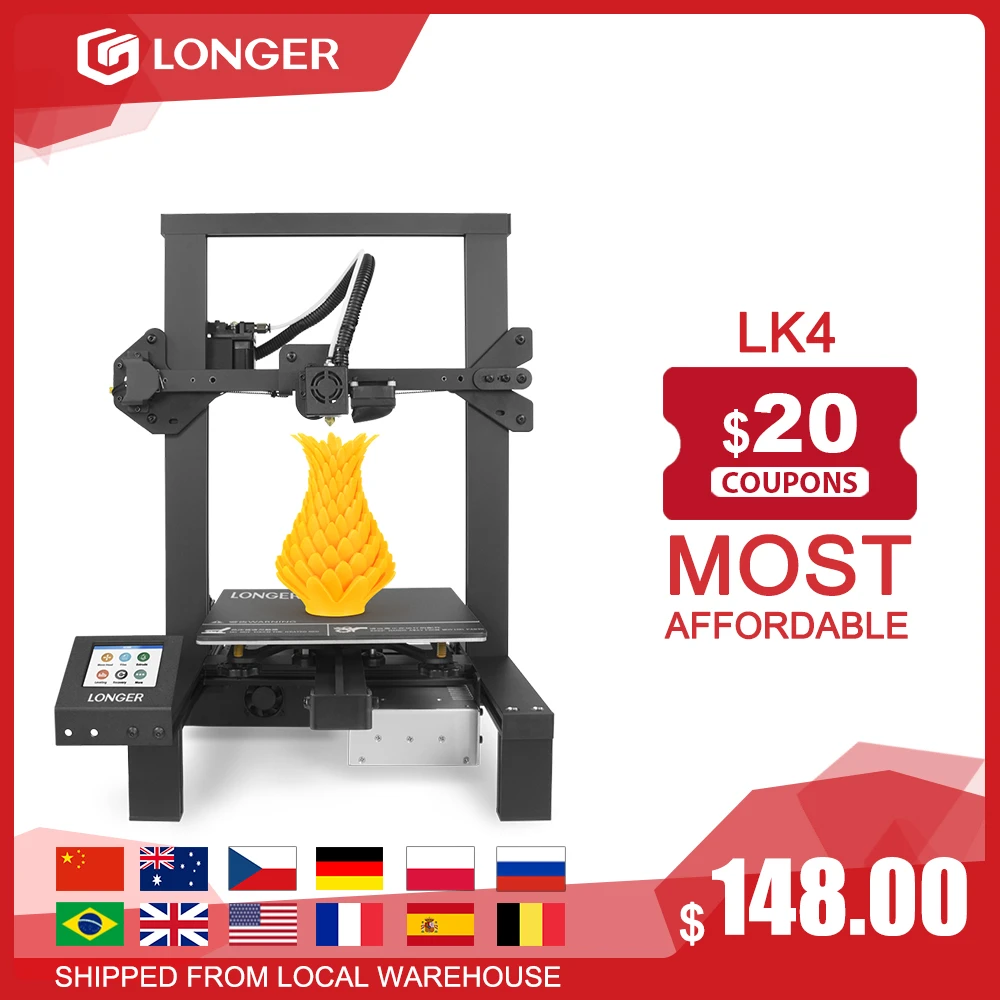 Longer Lk4 3d プリンタタッチスクリーン 3d で印刷ユニークなフレームデザイン再開印刷安全電源 3d プリンタキット 3d Printer 3d Printers Aliexpress
