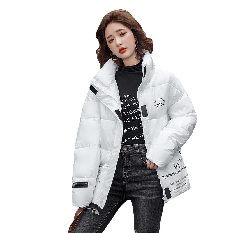 

2020 New Winter Women's Jacket High Quality Bright Colors Coat stand collar Parka Loose Cut