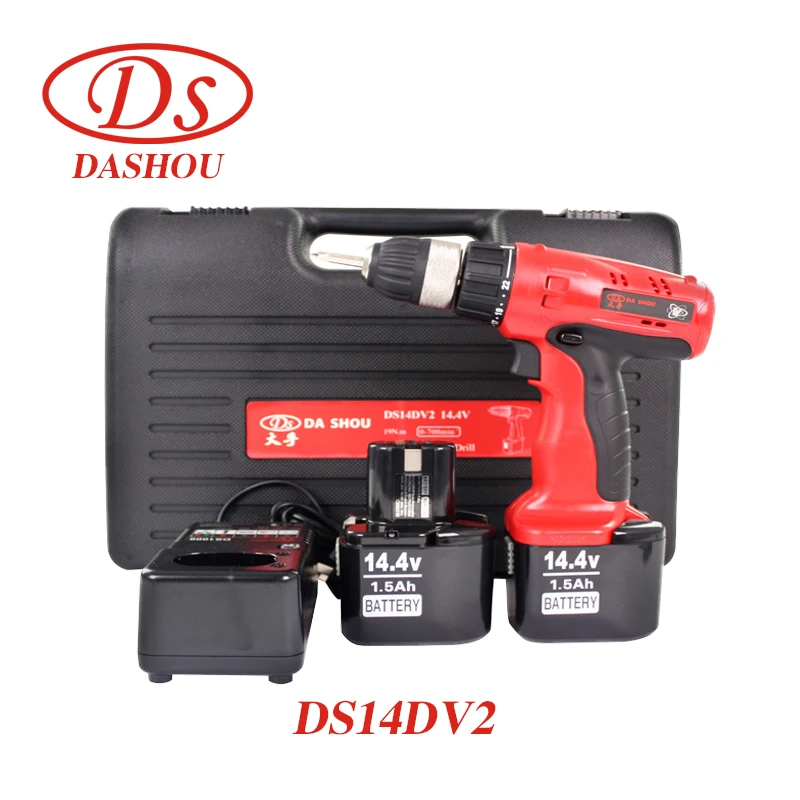 

DS 14.4V Rechargeable Lithium Electric Drill Handheld Electric Drill Screwdriver DS14DV2 Household Mini Drill 1PC